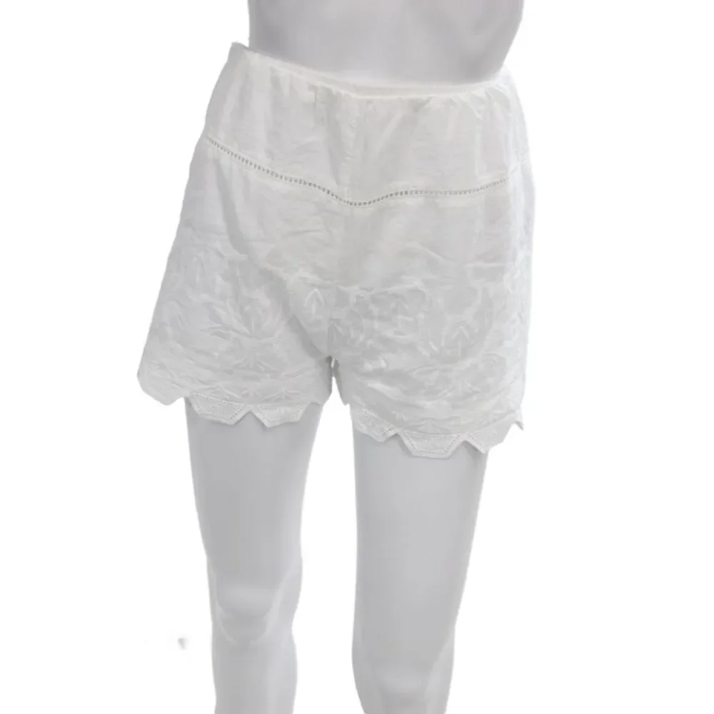 Zara Unisex Bohemian White Cotton Shorts Size L